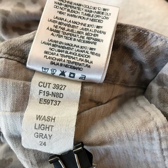 Sundry light grey wash leopard print cotton twill joggers 24 ankle tapered zip - Picture 7 of 8